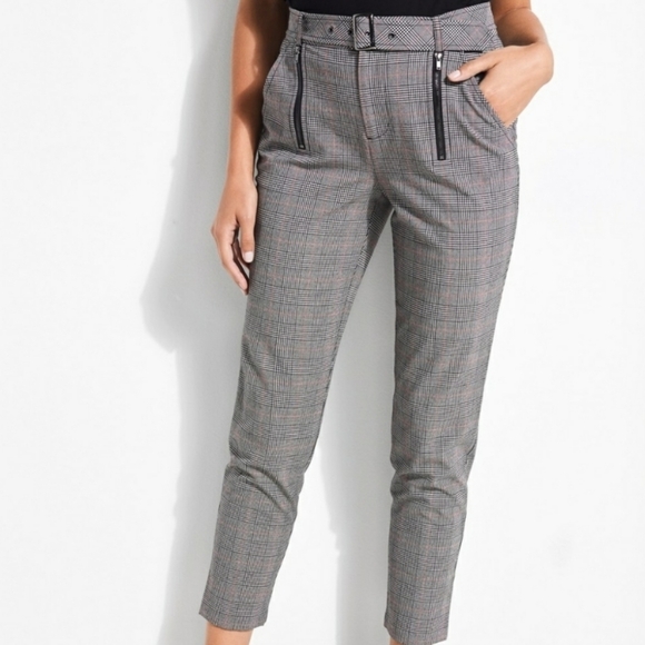 Guess Pants Alexa Belted Ankle Length Trousers High - Picture 2 of 11